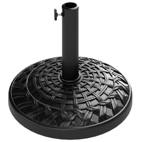19" Patio Umbrella Base, 26 lbs Concrete Heavy Duty Umbrella Stand, Round Patio Umbrella Holder for 1.5"/1.9" Umbrella Poles for Outdoor, Lawn (Color: Black)